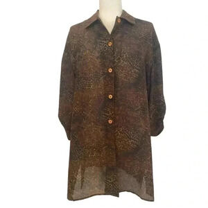 Cole Of California Womens Vintage Animal Print Tunic Top